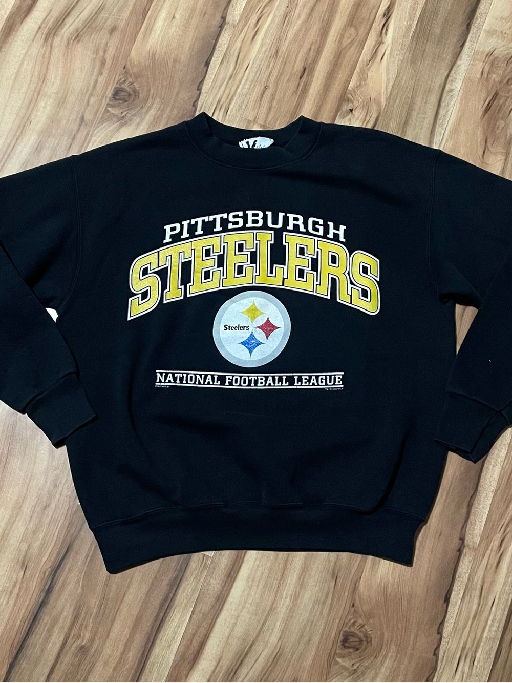 Vintage 1993 Nutmeg Pittsburgh Steelers Crewneck Sweater Graphic 90s NFL Lee M